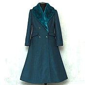 Одежда handmade. Livemaster - original item Winter long coat with removable collar eco-fur, wool. Handmade.
