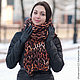Scarf large hand knitted, grey, Scarves, Moscow,  Фото №1