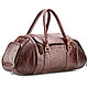 Leather travel bag ' Donald '(brown antique). Travel bag. Russian leather Guild. My Livemaster. Фото №4