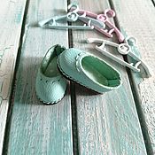 Куклы и игрушки handmade. Livemaster - original item Shoes ballet flats pumps for Blythe (color - mint) Leather. Handmade.