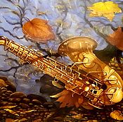 Картины и панно handmade. Livemaster - original item Golden saxophone.(artist Vladimir Tarasov). Handmade.