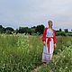 Платье с орнаментом "Макошье", льняное, русский стиль. Народные платья. Filiх - Лен Хлопок Лес. Интернет-магазин Ярмарка Мастеров.  Фото №2