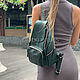 Order Backpack made of Python skin of pearl-green color. exotiqpython. Livemaster. . Backpacks Фото №3