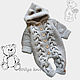 Knitted baby jumpsuit with braids light grey. Overall for children. Mimi-detki. My Livemaster. Фото №5