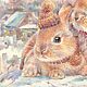 Картина Акварелью "Кролики ,трио ", подарок на новый год. Картины. Спальня. Ярмарка Мастеров.  Фото №4