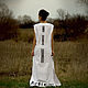 Платье льняное белое «Silencio». Платья. mongolia. Ярмарка Мастеров.  Фото №4