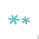 Пайетки 10 шт.  "Снежинка" голубой (2 размера). Пайетки. Lady&Teddy. Интернет-магазин Ярмарка Мастеров.  Фото №2
