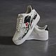 Кроссовки белые nike AF1, кастом, ручная роспись, формула 1, унисекс. Кроссовки. Olgavolgoart. Роспись одежды и обуви. Кастом. Ярмарка Мастеров.  Фото №5