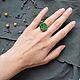 Silver ring with uvarovite (green garnet), Rings, Nizhnij Tagil,  Фото №1