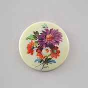Материалы для творчества handmade. Livemaster - original item Vintage Cabochon 35mm Color Flowers. Handmade.