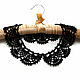 Black crocheted openwork collar removable 6 cm wide. Collars. BarminaStudio (Marina)/Crochet (barmar). My Livemaster. Фото №4