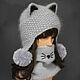 Set of 3 things: Hat with Ears Cat Snood Mittens with paws. Headwear Sets. Space Cat Knitting. Online shopping on My Livemaster.  Фото №2