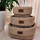 Корзины для хранения с отворотом. Подарочный набор корзин. Корзины. Jute Like. Интернет-магазин Ярмарка Мастеров.  Фото №2