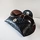  натуральная кожа черный чехол для очков. Очечник. Attention grabbing bags: сумки. Интернет-магазин Ярмарка Мастеров.  Фото №2
