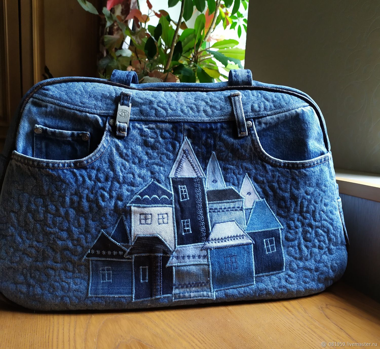  quilted bag made of jeans, Travel bag, St. Petersburg,  Фото №1