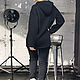 Женская толстовка черная, длинная толстовка оверсайз, черный свитшот. Кофты. Лариса дизайнерская одежда и подарки (EnigmaStyle). Ярмарка Мастеров.  Фото №6