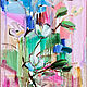 Картина  маслом  Цветение розовый  голубой абстрактная живопись, Картины, Москва,  Фото №1