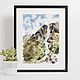Mountains. Painting watercolor. green, blue. Pictures. Watercolour Painting Mamabelle art. Online shopping on My Livemaster.  Фото №2
