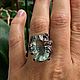 Author's ring made of silver with natural fluorite, p. 17,5, Rings, Serpukhov,  Фото №1