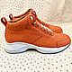 Order Inflated sneakers made of genuine python leather, in coral color. SHOES&BAGS. Livemaster. . Sneakers Фото №3