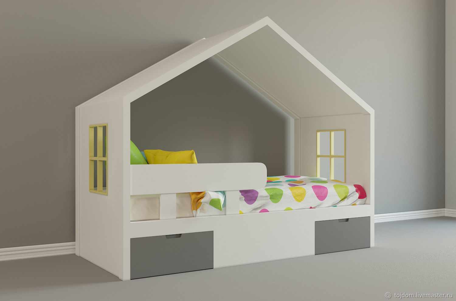 детская кровать диван домик