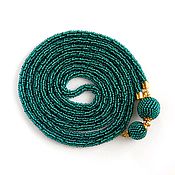 Украшения handmade. Livemaster - original item Lariat of beads emerald dark green. Handmade.