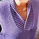 Жилет фиолетовый вязаный женский из теплой шерсти 75%. Жилеты. AccessoriesWool мягко и комфортно. Интернет-магазин Ярмарка Мастеров.  Фото №2