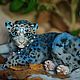 Интерьерная игрушка :  Фэнтезийный котёнок леопарда Blue Mamba. Мягкие игрушки. L.A.Kisa. Интернет-магазин Ярмарка Мастеров.  Фото №2
