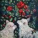 Lambs and roses oil Painting, Pictures, Moscow,  Фото №1
