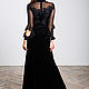 Black dress with slit. Dresses. Evening designer dresses GoldDress. Online shopping on My Livemaster.  Фото №2