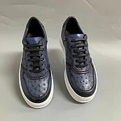 Обувь ручной работы handmade. Livemaster - original item Sneakers made of genuine ostrich leather, in dark blue color!. Handmade.