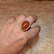 The ring is of natural Baltic amber, Vintage ring, Kaliningrad,  Фото №1