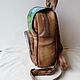 Order Leather backpack with custom painting. Innela- авторские кожаные сумки на заказ.. Livemaster. . Backpacks Фото №3