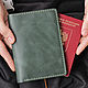 Green leather passport cover with card slots. Passport cover. KodamaLife. Online shopping on My Livemaster.  Фото №2