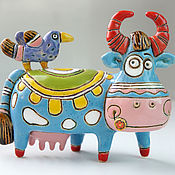 Сувениры и подарки handmade. Livemaster - original item Ceramic cow 