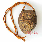 Музыкальные инструменты handmade. Livemaster - original item Dragon. Hand-made clay ocarina (tin whistle) . Musical instrument. Handmade.