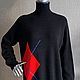 Заказать Свитер "Красный ромб" 100% кашемир. Вера / Kirshvery_knit (kirshvery) (kirshvery). Ярмарка Мастеров. . Свитеры Фото №3