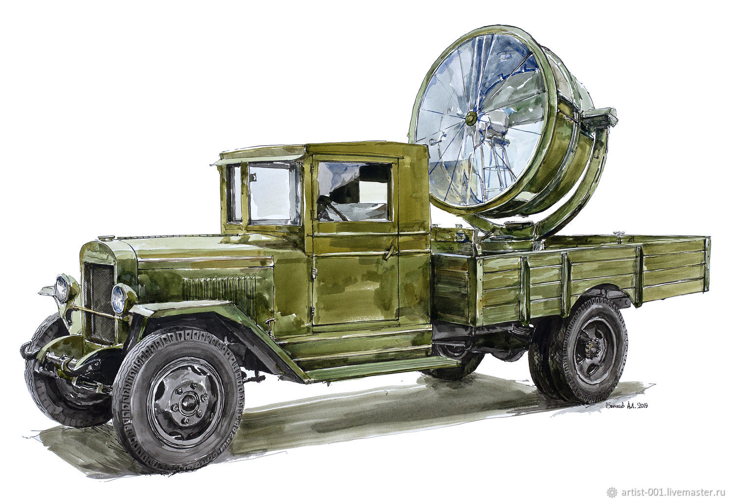 Drawing of the car ZIS-6 Searchlight, Pictures, Moscow,  Фото №1