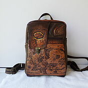 Сумки и аксессуары handmade. Livemaster - original item Custom-made leather backpack with engraving for Yuri.. Handmade.