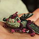 Dragon brooch "Ruby". Brooch beads. Embroidered dragon, Brooches, Moscow,  Фото №1