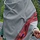 Светло-серый палантин шарф с этнической полоской, Палантины, Междуреченск,  Фото №1