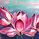 Lotus Painting Lotus Flower Paintings Oil Painting. Pictures. positive picture Helena Gold. Online shopping on My Livemaster.  Фото №2