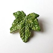 Украшения handmade. Livemaster - original item Badge: Maple leaf. Handmade.