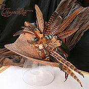 Украшения handmade. Livemaster - original item Hairpin with natural pheasant and rooster feathers. Handmade.