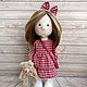 Кукла ручной работы. Красное платье. Тыквоголовка. Vera's dolls. Ярмарка Мастеров.  Фото №4