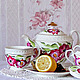 Set painted double smear 'Wedding orchids, Tea & Coffee Sets, ,  Фото №1