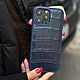 Чехол из синего крокодила iPhone 16 Pro Max. Чехол. Маргарита. Ярмарка Мастеров.  Фото №4