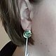 ALEXANDRITE CHAMELEON earrings gold 585,new,seal,Russia, Vintage earrings, Moscow,  Фото №1