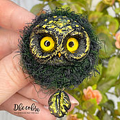 Украшения handmade. Livemaster - original item Owl brooch green. Handmade.