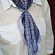 Silk designer neck scarf "Steampunk Denim", Scarves, Moscow,  Фото №1